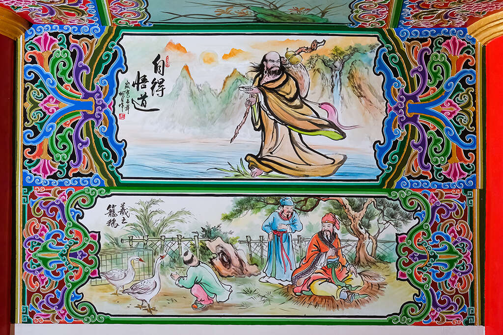 22「羲之籠鵝」壁畫彩繪