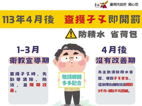 台南市政府登革热防治宣导图卡