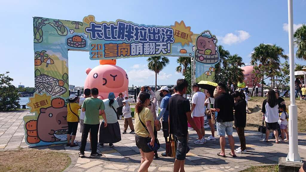 卡比胖拉魅力爆棚參觀人次逾20萬 因應颱風來襲 若安平地區預估風力達六級 將提前撤收以維安全