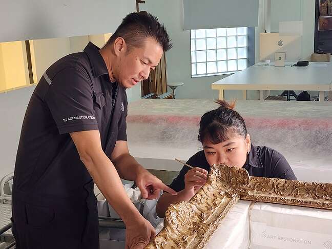 蔡舜任積極培育專業人才，希望提升臺灣修復能量。（鄭佩雯拍攝)