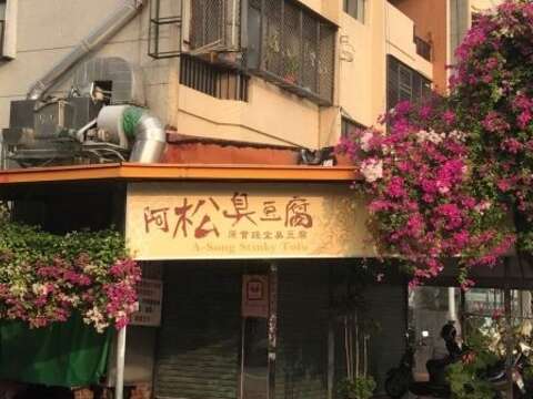 新营知名店家门前的九重葛树