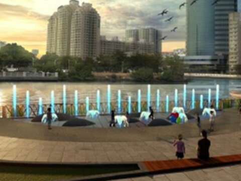 中国城临运河广场-喷水灯光广场(模拟图)