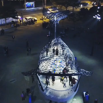 The touching night illumination Blessing from the whale of Anping