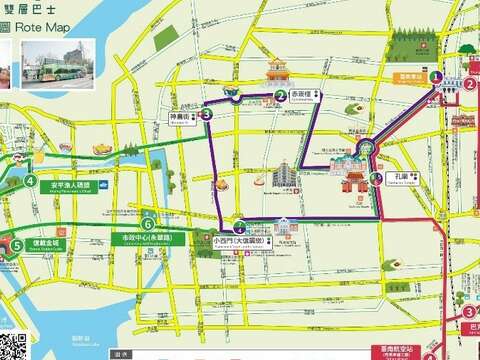 Route map of city tour bus