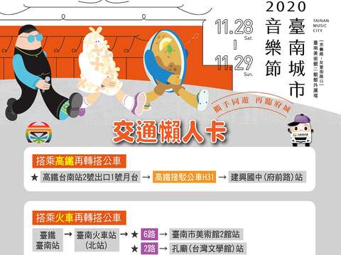 2020台南城市音樂節交通圖卡