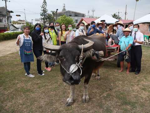 市長與金點賞部落客於牛車大合照