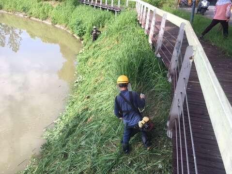 壩堤邊坡除草