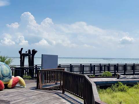 搭乘龙海号可游览七股网仔寮汕（台南观光旅游局提供）