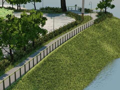 整修临湖步道优化散步环境模拟图