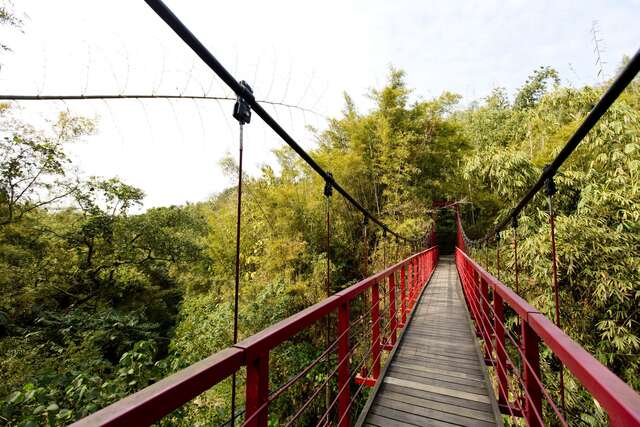 虎形山公园的第二吊桥景色