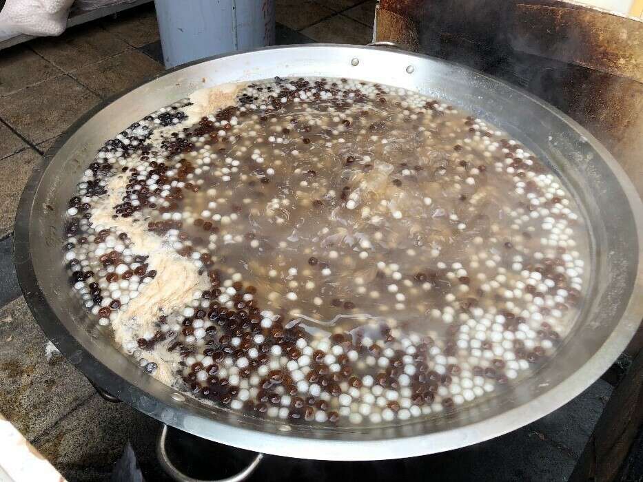 The freshly cooked tapioca