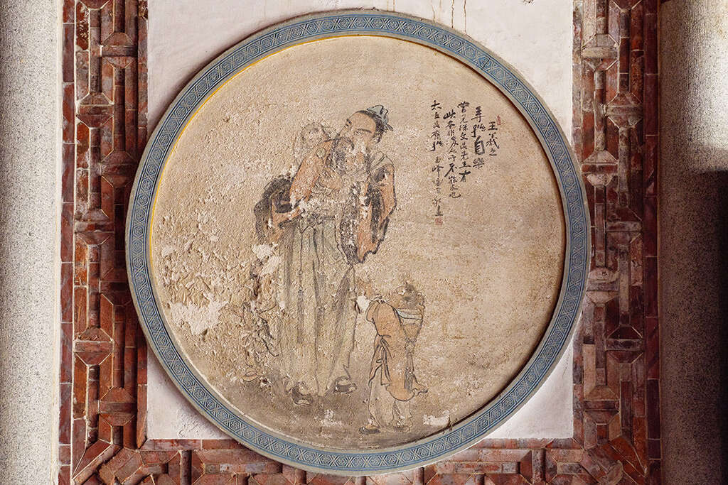 正堂-彩繪壁畫「王羲之弄孫自樂」
